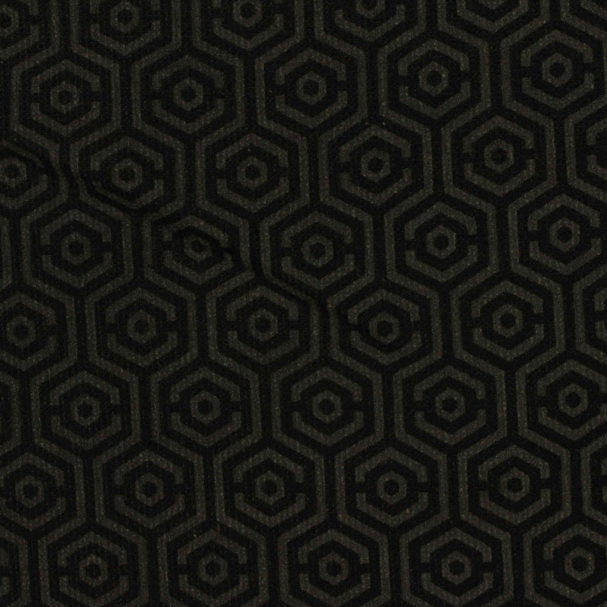 Dark Grey Geometric-Hexagon Interlock Knit, Poly-Cotton
