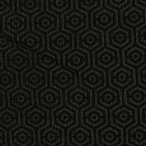 Dark Grey Geometric-Hexagon Interlock Knit, Poly-Cotton