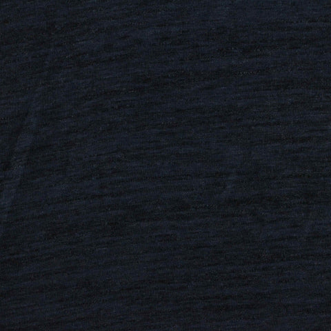 Dark Blue Heathered-Marl Jersey Knit, Poly-Cotton