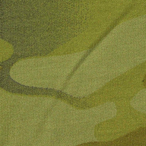 Printed Brushed Polyester Modal Stretch French Terry Fabric, 245 gsm, 165 cm — Green