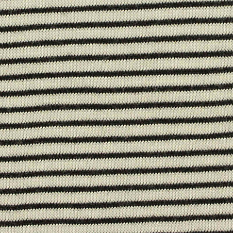Black Horizontal-Stripe Jersey Knit, Viscose-Poly, 180 gsm