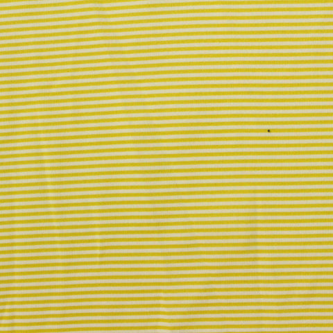 Yellow Horizontal-Stripe Jersey Knit, Polyester, 140 gsm