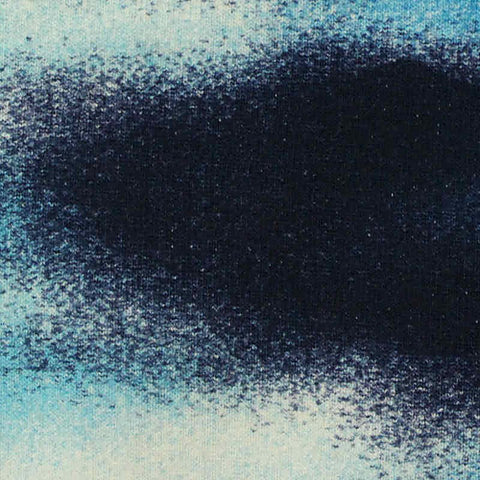 Dark Blue Abstract French Terry, Cotton