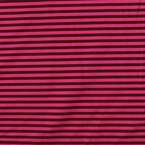 Striped Polyester Stretch Jersey Knit Fabric, 140 gsm, 157 cm — Pink