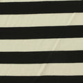 Black Horizontal-Stripe Jersey Knit, Viscose, 181 gsm