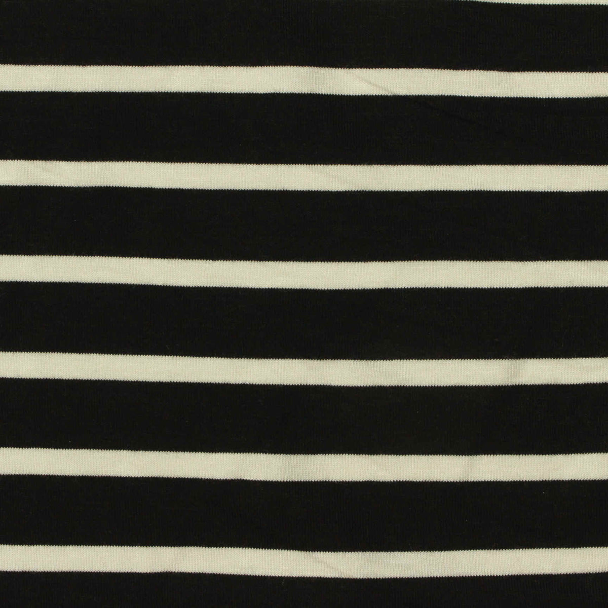 Black Horizontal-Stripe Jersey Knit, Viscose, 168 gsm