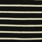 Black Horizontal-Stripe Jersey Knit, Viscose