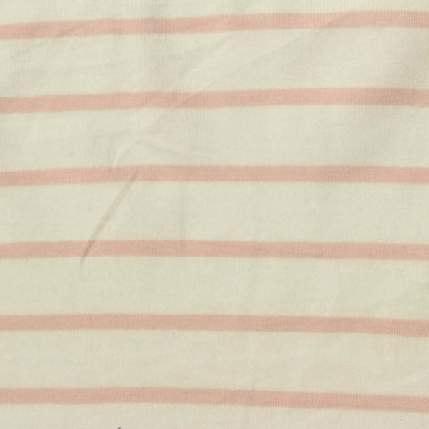 Pink Horizontal-Stripe Jersey Knit, Cotton, 170 gsm