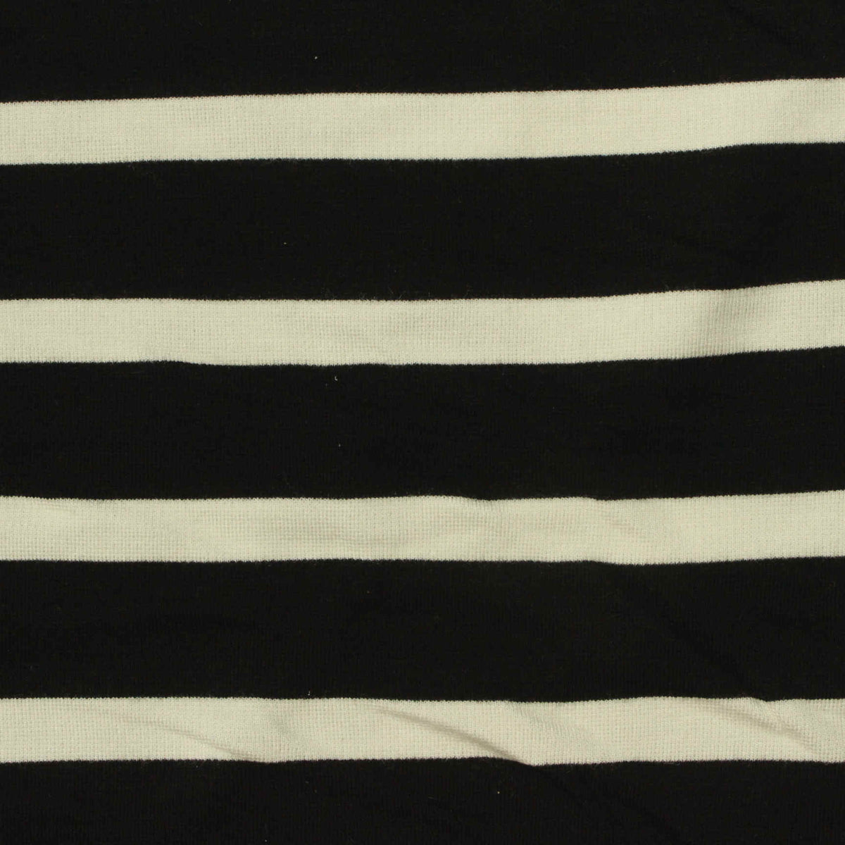 Black Horizontal-Stripe Ponte Knit, Viscose-Nylon, 320 gsm, 160 cm