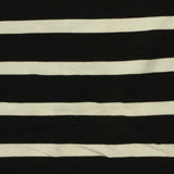 Black Horizontal-Stripe Ponte Knit, Viscose-Nylon