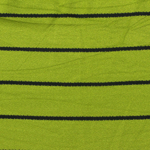 Black Horizontal-Stripe Linen-Look, Viscose, 215 gsm