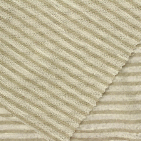 Yarn-Dyed Slub Polyester Jersey Knit Fabric, 140 gsm — Beige