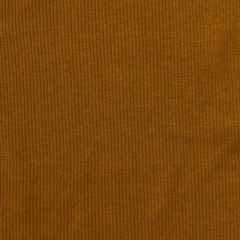 Cotton Polyester Stretch Rib Knit Fabric, 281 gsm — Khaki