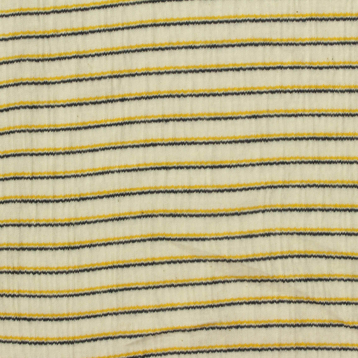 Yellow Horizontal-Stripe Crepe, Cotton-Poly, 151 gsm