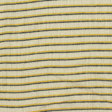 Yellow Horizontal-Stripe Crepe, Cotton-Poly