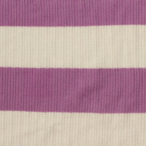 Purple Horizontal-Stripe Interlock Knit, Poly-Viscose, 181 gsm