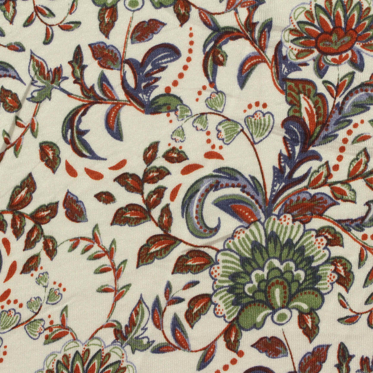 Green Bold-Floral Jersey Knit, Viscose, 150 gsm