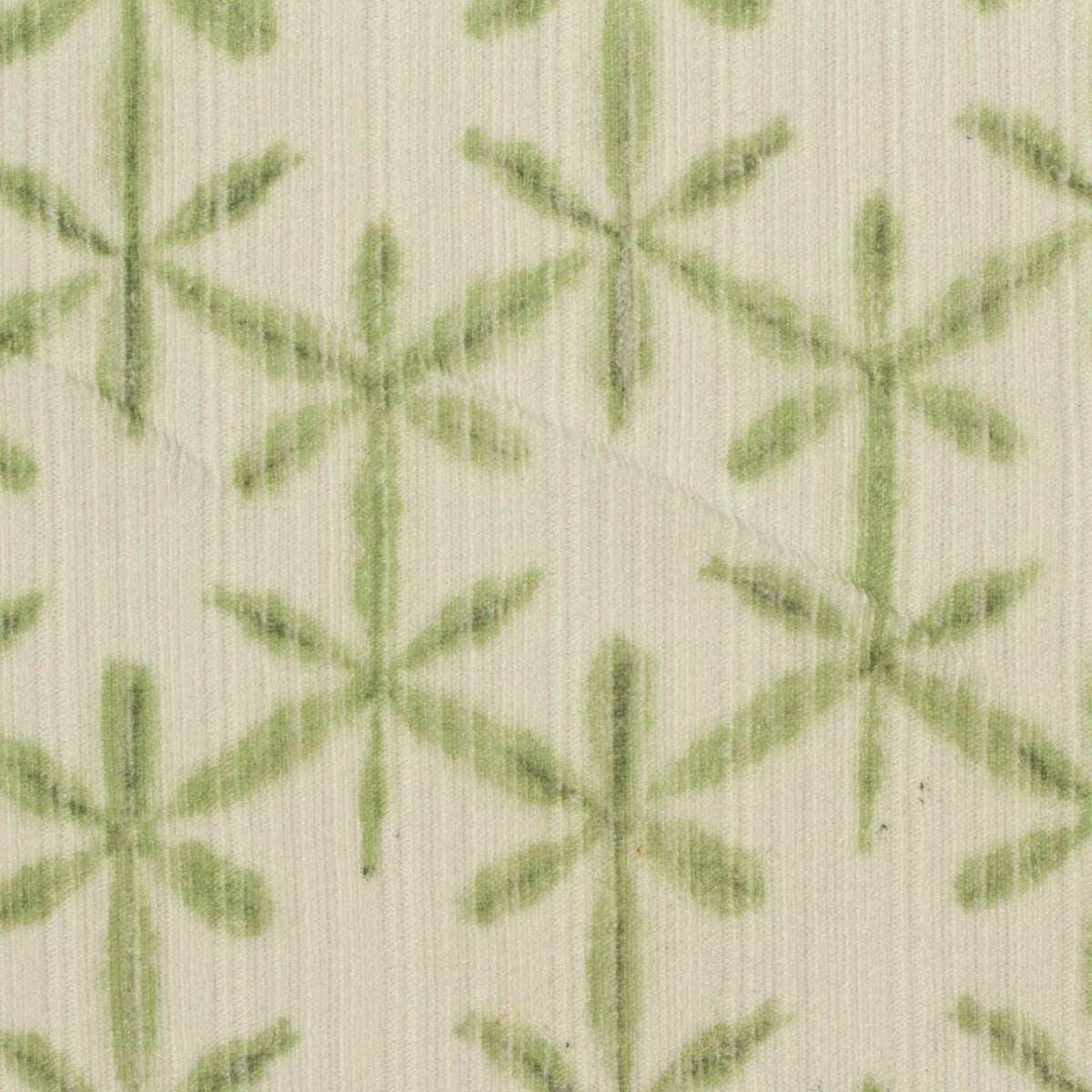 Faded Green Abstract-Floral Rib Knit, Polyester
