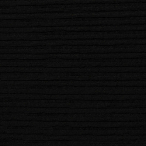 Jacquard Polyester Stretch Interlock Knit Fabric, 250 gsm — Black