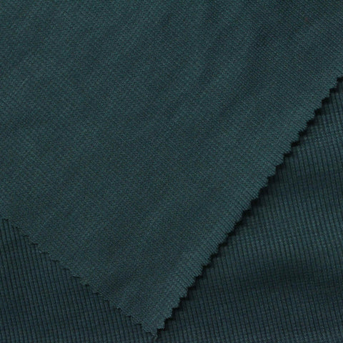 Striped Polyester Stretch Rib Knit Fabric, 360 gsm — Green