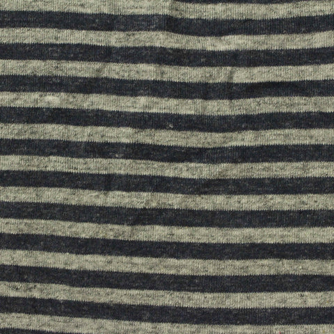 Dark Grey Stripes Rib Knit, Cotton, 220 gsm
