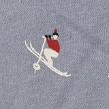 Printed Brushed Cotton Polyester French Terry Fabric, 265 gsm — Blue — texture