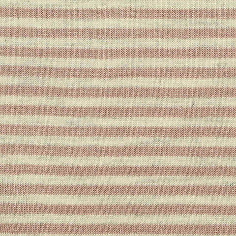 Cream Horizontal-Stripe Jersey Knit, 223 gsm