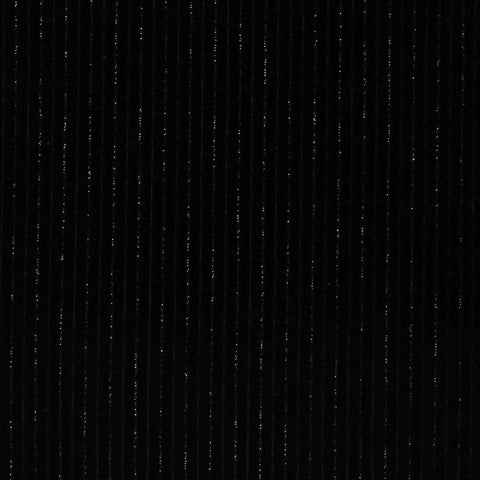 Black Glitter-Stripe Warp Knit, Polyester