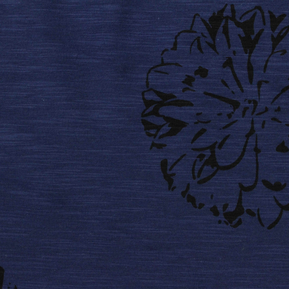 Black Floral Jersey Knit, Cotton