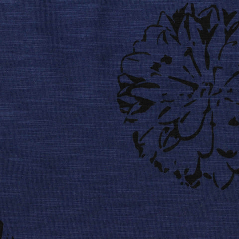 Black Floral Jersey Knit, Cotton