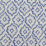 Blue Geometric Jersey Knit, Polyester