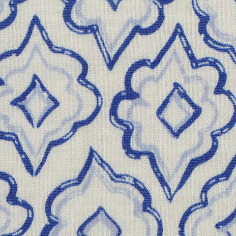 Blue Geometric Jersey Knit, Polyester, 165 gsm