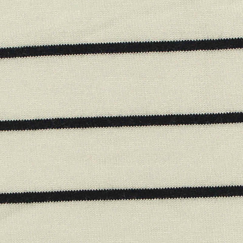 Black Horizontal-Stripe Jersey Knit, Viscose, 200 gsm, 160 cm