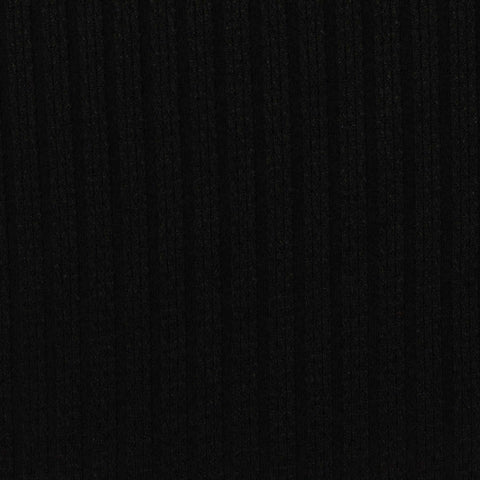 Jacquard Polyester Stretch Knit Fabric, 320 gsm, 155 cm — Black