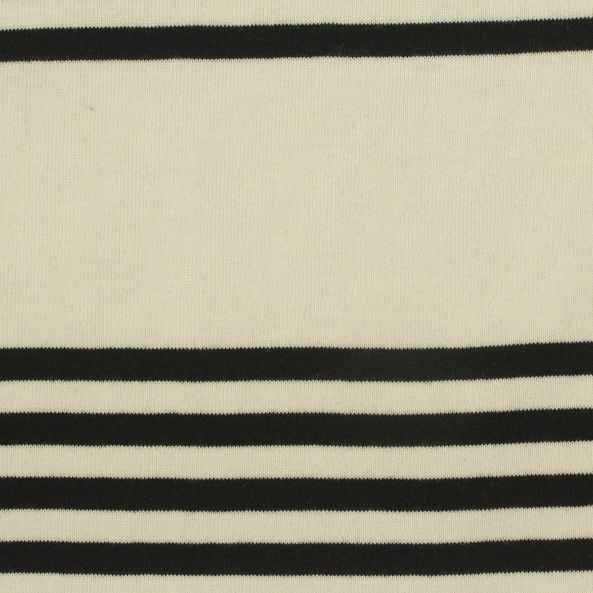 Black Horizontal-Stripe Jersey Knit, Cotton, 227 gsm