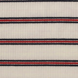 Cream Horizontal-Stripe Rib Knit, Viscose