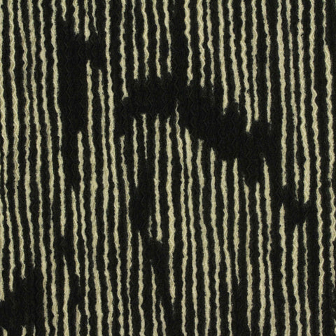 Black Vertical-Stripe Warp Knit, Polyester, 160 gsm, 160 cm