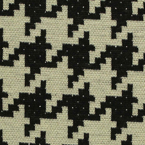 Black Houndstooth Jacquard, Polyester, 260 gsm, 160 cm