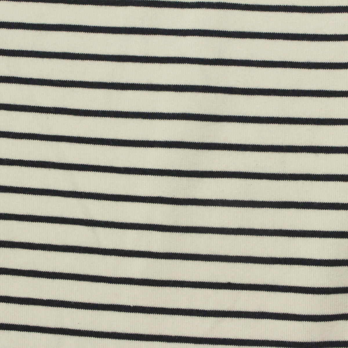 Black Horizontal-Stripe Jersey Knit, Cotton-Viscose