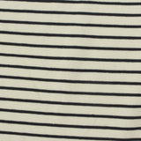Black Horizontal-Stripe Jersey Knit, Cotton-Viscose