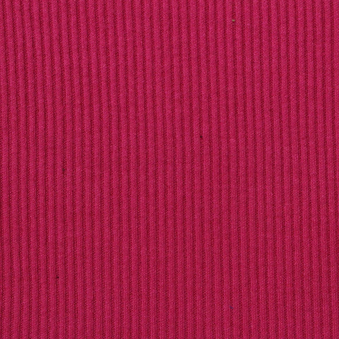 Brushed Viscose Polyester Stretch Rib Knit Fabric, 281 gsm, 150 cm — Pink
