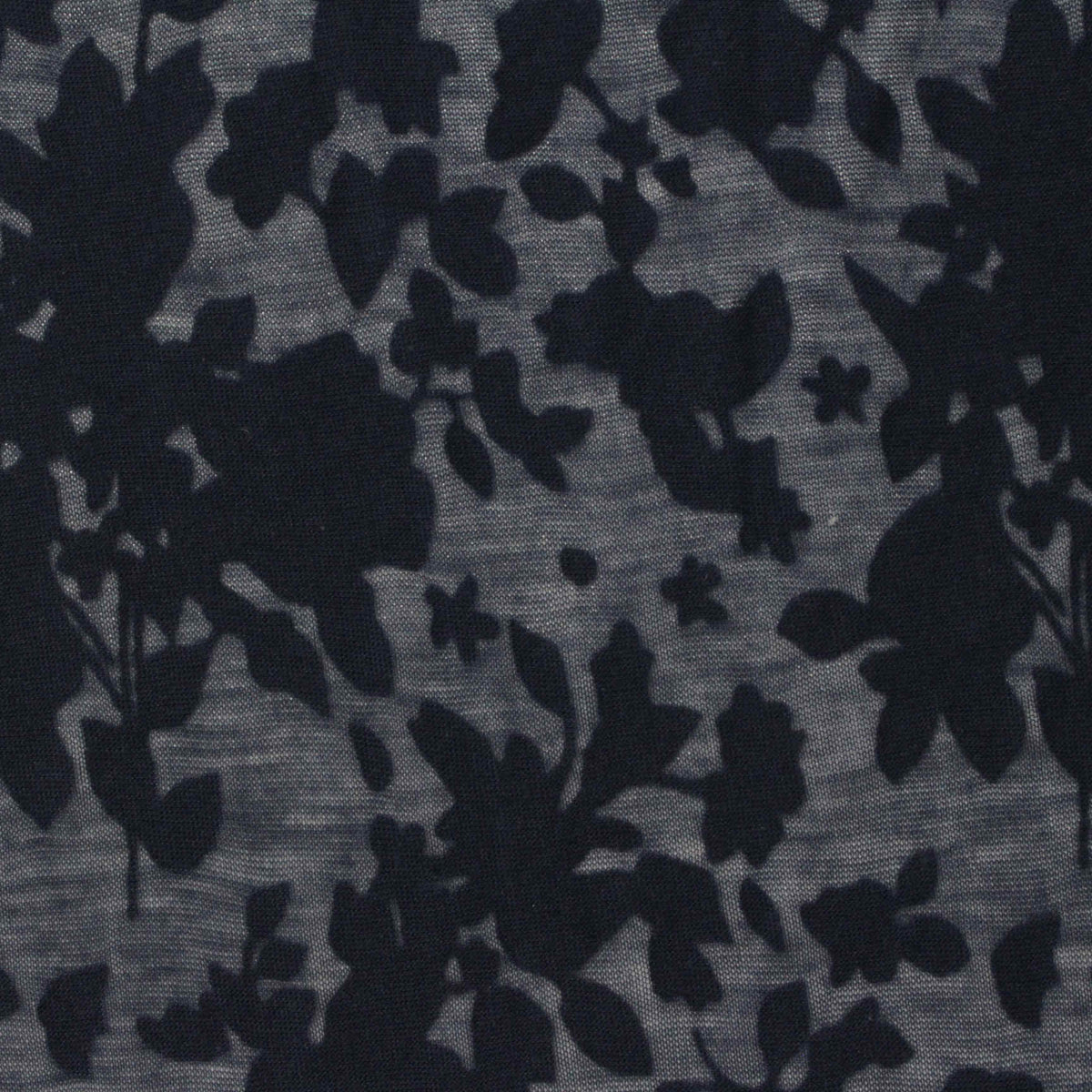 Grey Floral Knit, Cotton-Poly