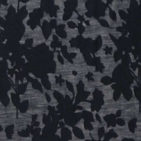 Grey Floral Knit, Cotton-Poly