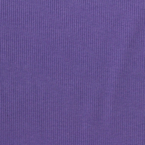 Cotton Polyester Stretch Rib Knit Fabric, 447 gsm, 145 cm — Purple