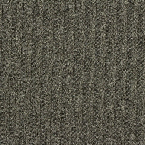 Heathered Grey Marl Rib Knit, Poly-Viscose, 240 gsm, 150 cm