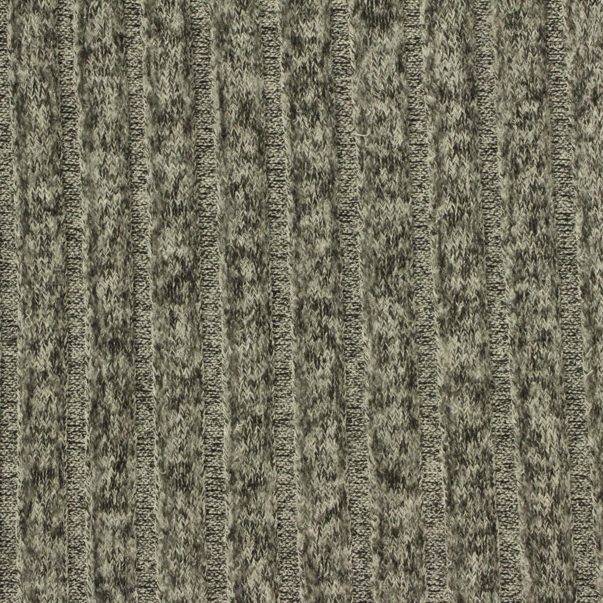 Dark Grey Marl Rib Knit, Viscose-Poly, 175 gsm, 155 cm