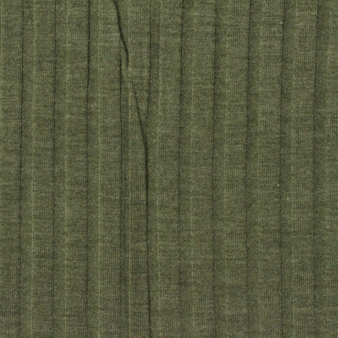 Polyester Viscose Stretch Rib Knit Fabric, 190 gsm, 145 cm — Green
