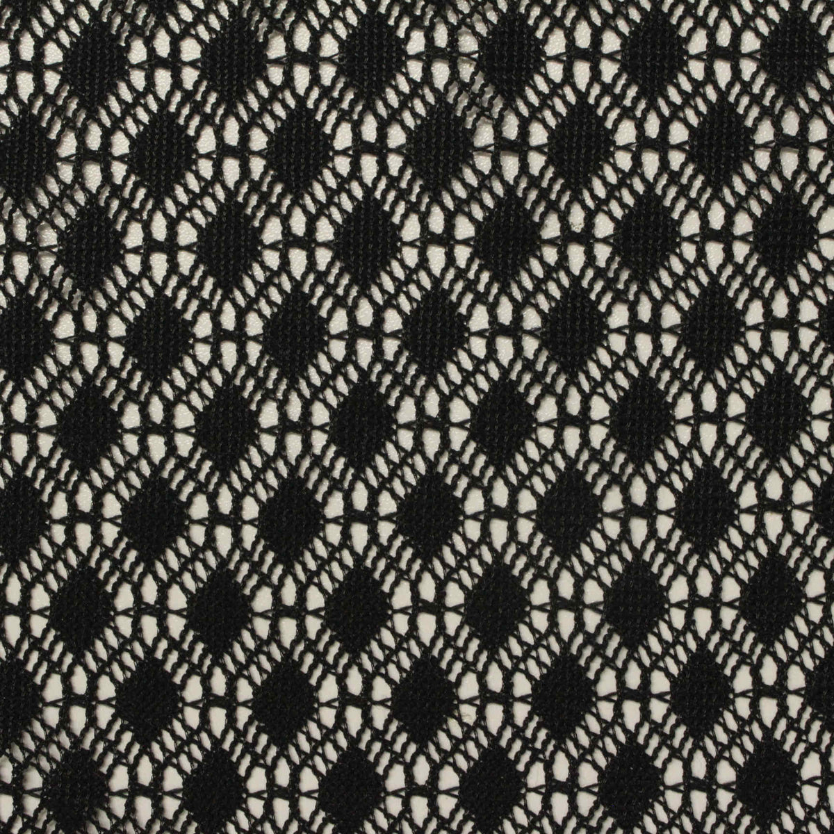 Black Openwork-Diamond Linen-Look, Polyester