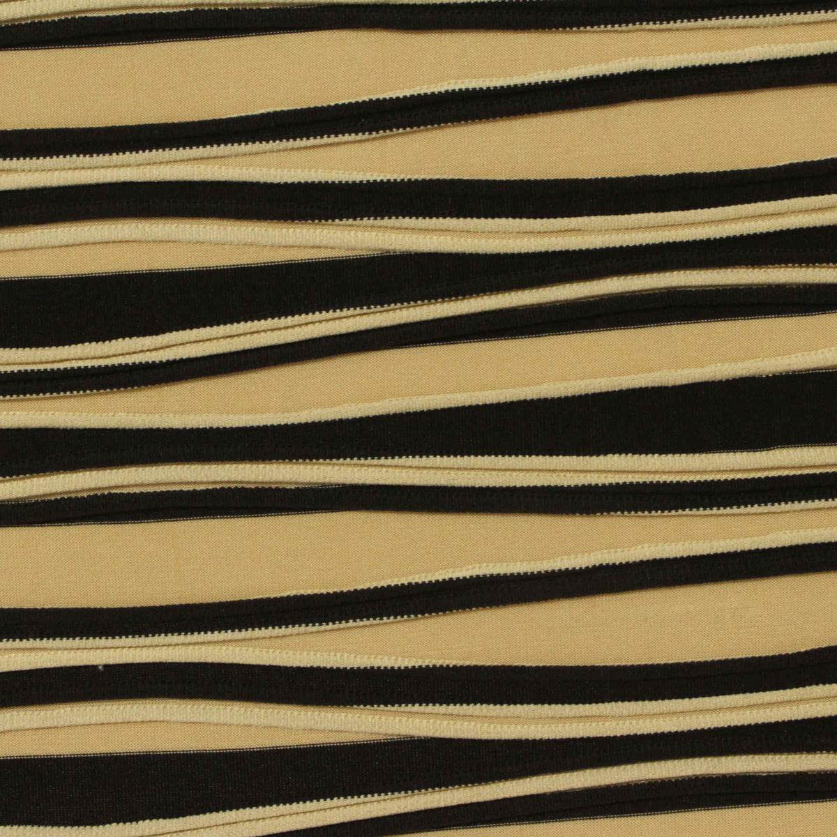 Beige Horizontal-Stripe Jersey Knit, Polyester, 245 gsm