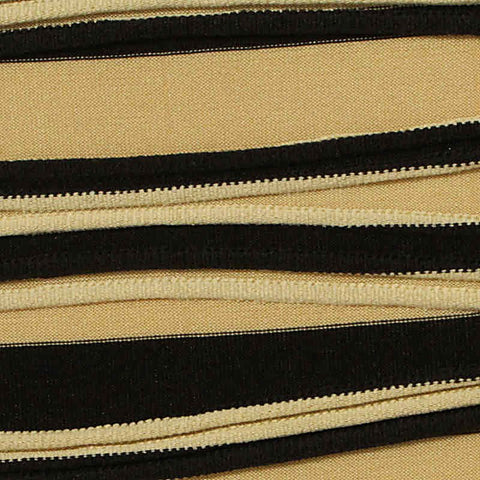 Beige Horizontal-Stripe Jersey Knit, Polyester, 245 gsm